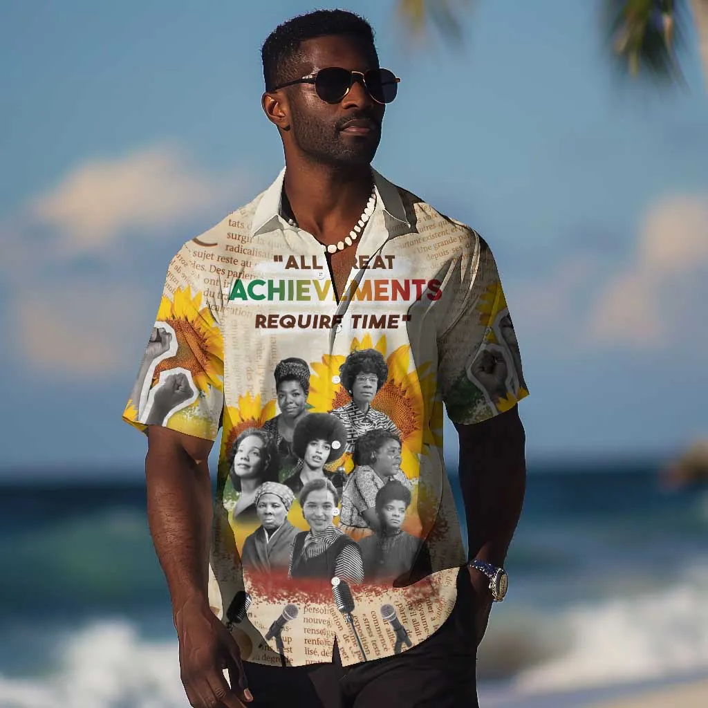 African Achievements Hawaiian Shirt Civil Rights Female Leaders Sunflower DT04