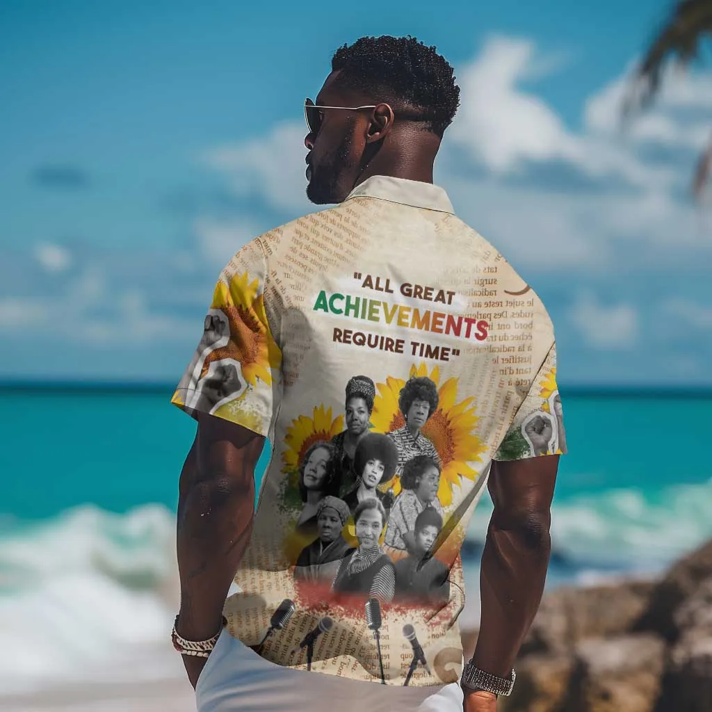 African Achievements Hawaiian Shirt Civil Rights Female Leaders Sunflower DT04