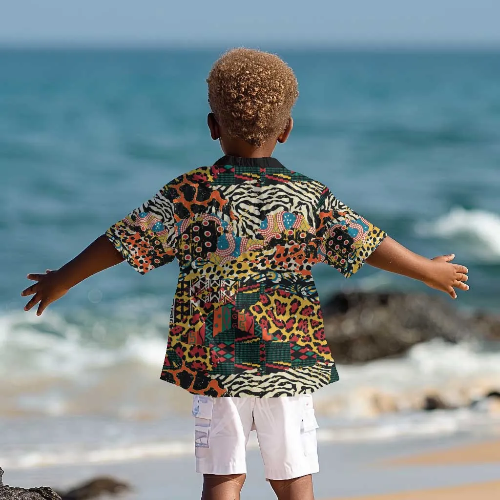 African Mixed Wild Animal Skins Kid Hawaiian Shirt LT9