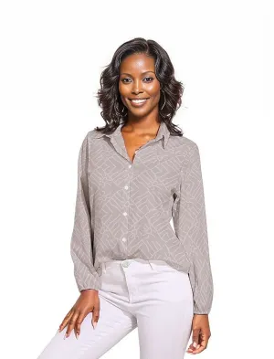African Print Shirts for Ladies, Blush | Modern African Clothing