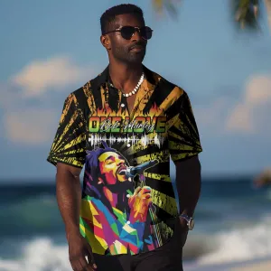 Afro-American Reggae Legend Bob Hawaiian Shirt One Love - Grunge Style LT15