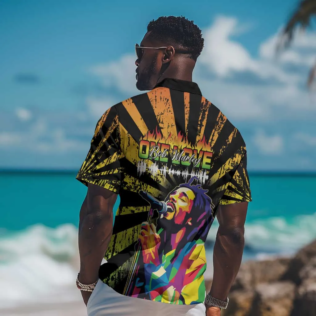 Afro-American Reggae Legend Bob Hawaiian Shirt One Love - Grunge Style LT15