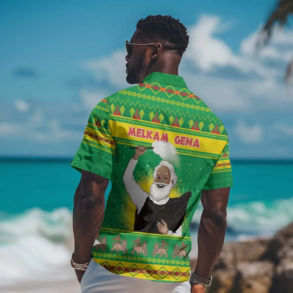 Afro Ethiopia Christmas Hawaiian Shirt Melkam Gena Yegena Abat LT05