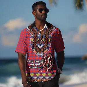 Afro Kenya Maasai Shuka Personalized Hawaiian Shirt Maasai Shield Mix Dashiki LT15