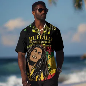 Afro Legend Bob Buffalo Soldier Hawaiian Shirt American Heroes Reggae Style LT14