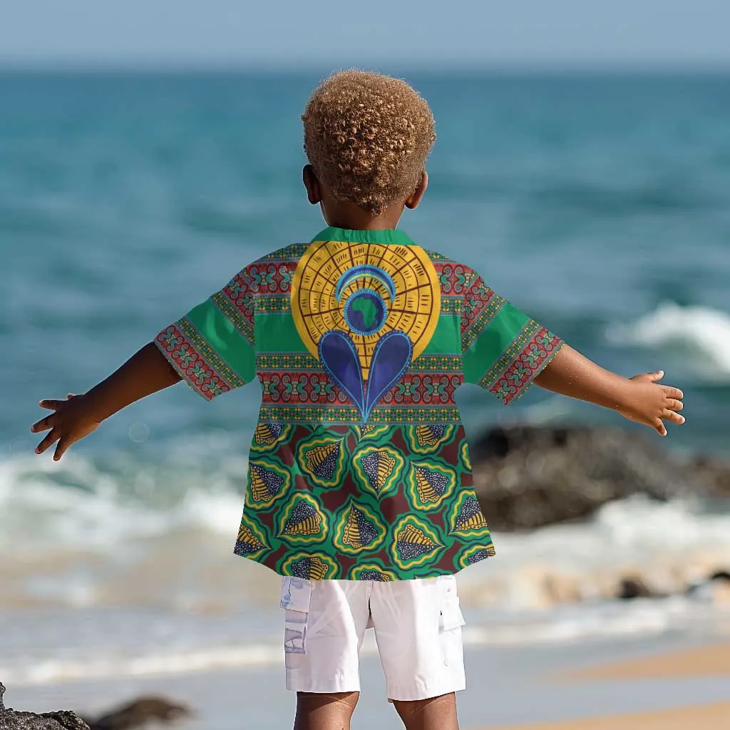 Afro Pattern Traditional Kanga Style Kid Hawaiian Shirt LT9