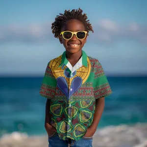 Afro Pattern Traditional Kanga Style Kid Hawaiian Shirt LT9