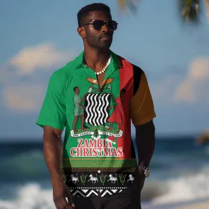 Afro Zambia Christmas Hawaiian Shirt Coat Of Arms With Kente Pattern LT18
