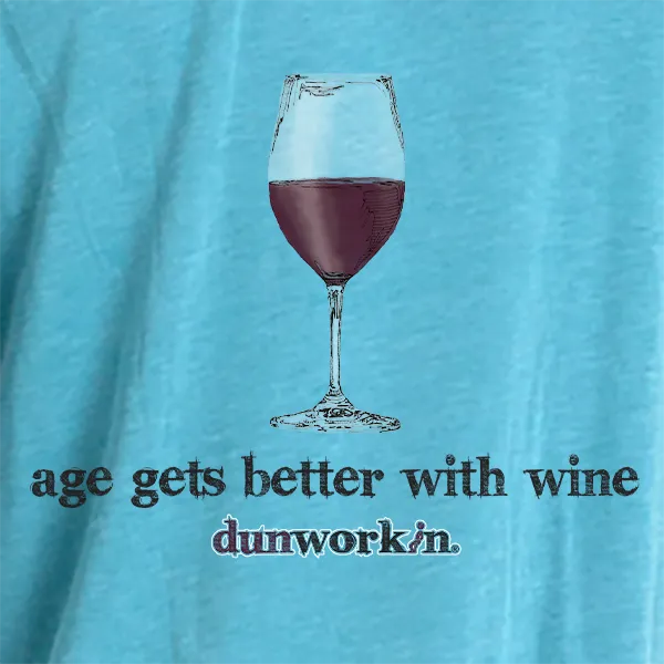 Age Gets Better With Wine Unisex Light Weight Vintage Wash Hoodie