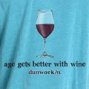 Age Gets Better With Wine Unisex Light Weight Vintage Wash Hoodie