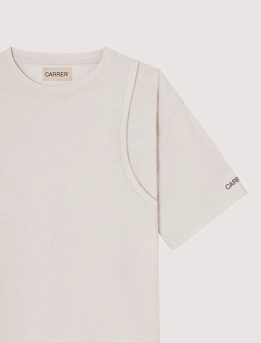 Alba Layered T-Shirt in Antique White