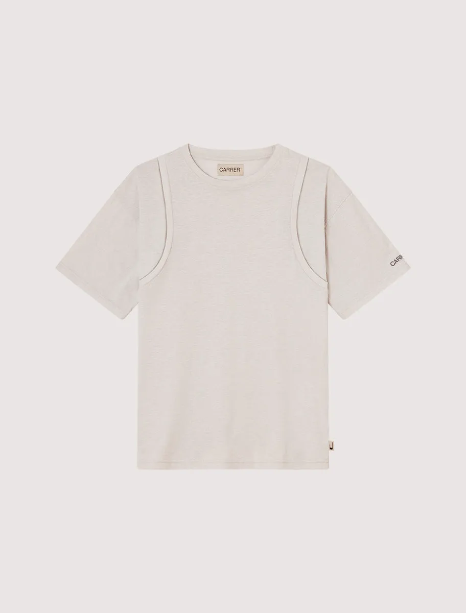 Alba Layered T-Shirt in Antique White