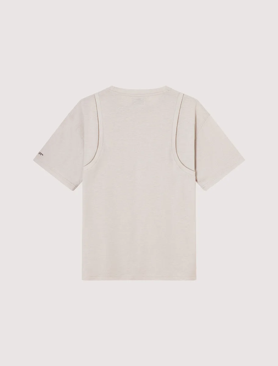 Alba Layered T-Shirt in Antique White