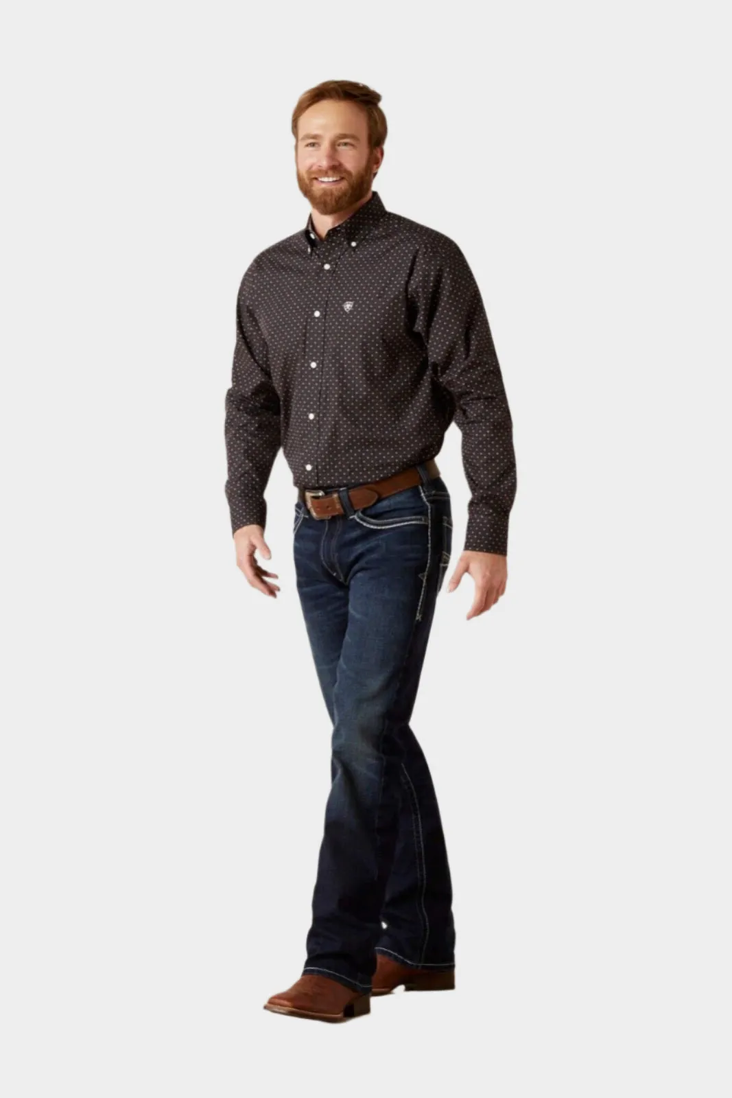 Ariat Men's Vance Classic Fit Black Button Down Shirt (Moonless Night)