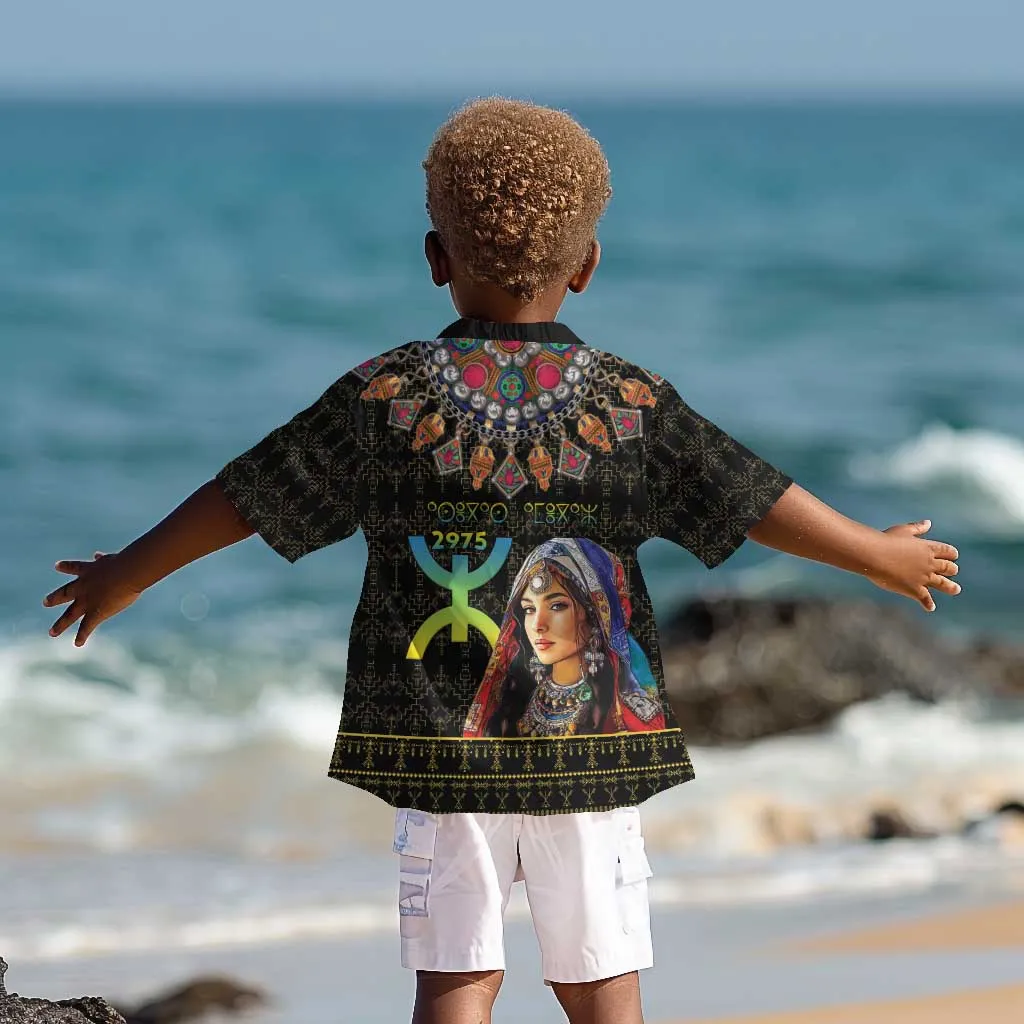 Assegwas Ameggaz Yennayer Kid Hawaiian Shirt Women Amazigh - Berber Pattern LT15