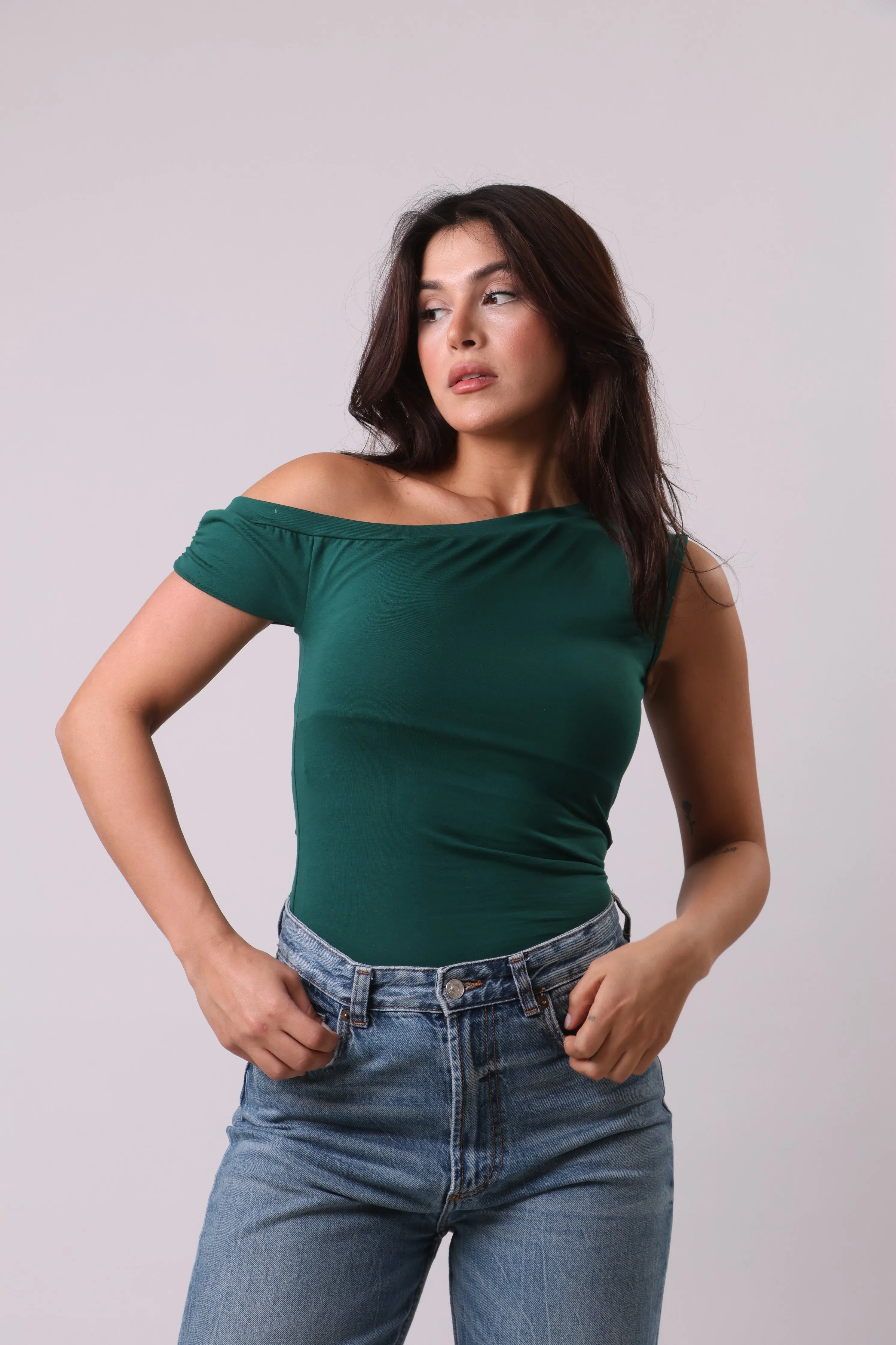 Asymmetrical shoulder shirt
