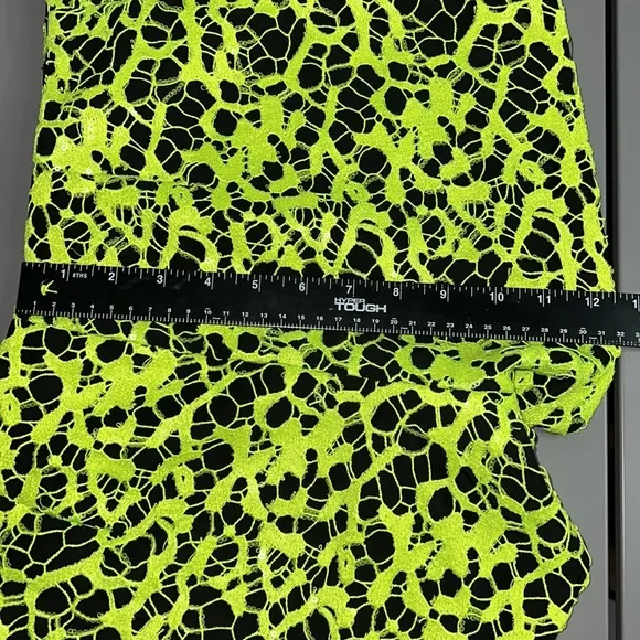 Authentic Jay Godfrey neon &amp; black lace with sequins shorts sz 4