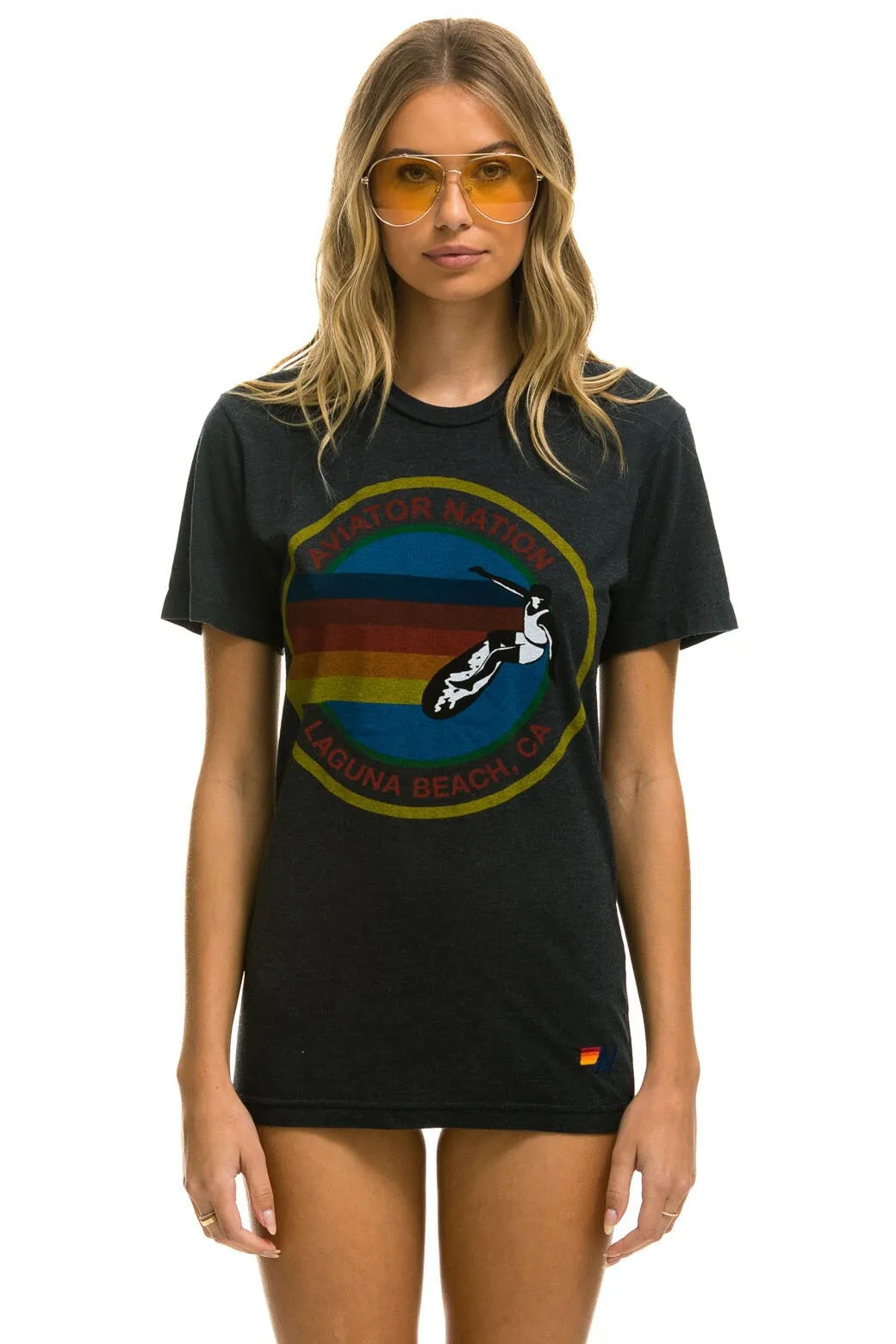 AVIATOR NATION LAGUNA BEACH TEE - CHARCOAL