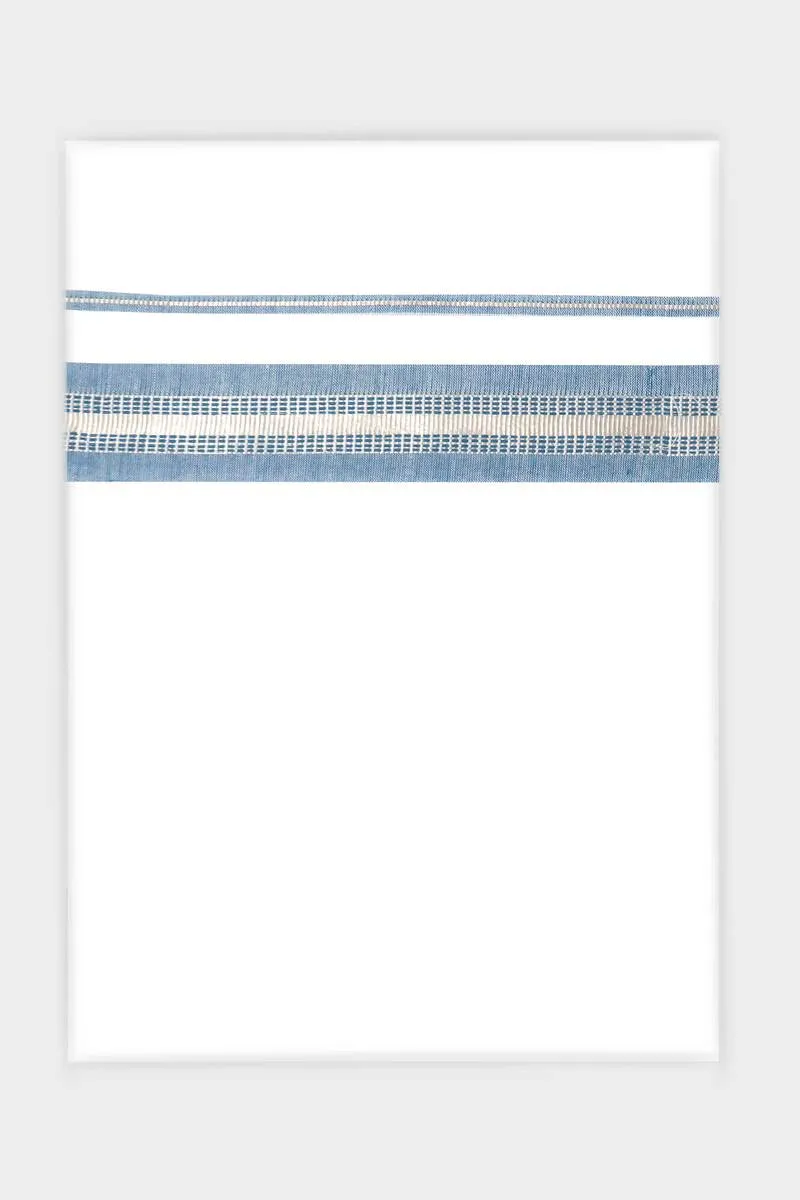Aylan Yadav - Marble Blue Smooth Cotton Double Layered Dhoti With Fancy Borders | Uathayam
