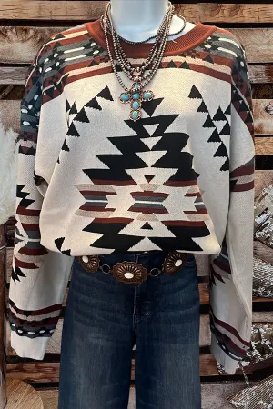 Aztec Print Vintage Sweater