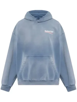 Balenciaga Faded Blue Classic Hoodie tröja