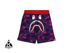 BAPE Crazy Camo Shark Shorts "Purple"