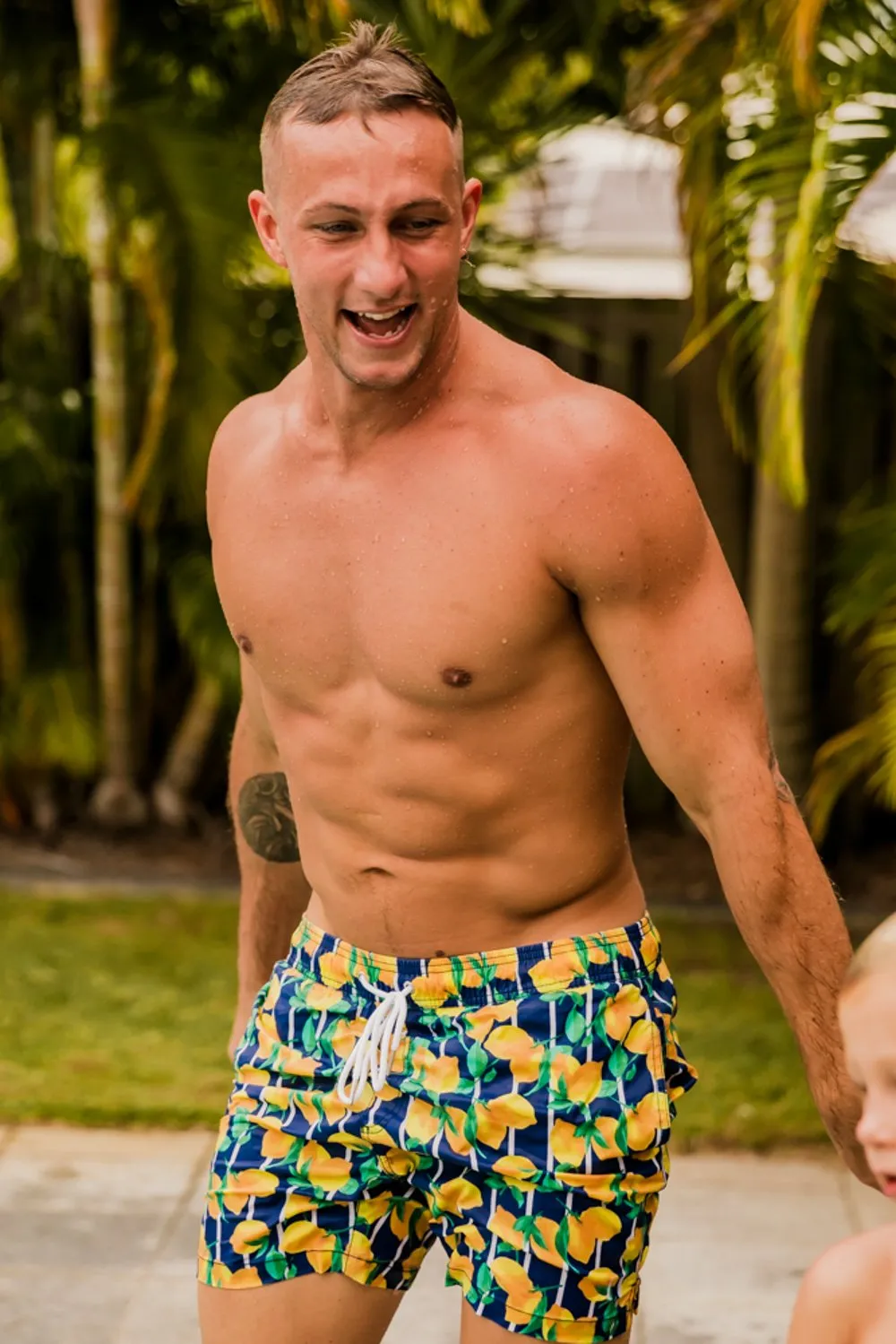 Beau Hudson Men's Swim Trunks- Lemon Spritz