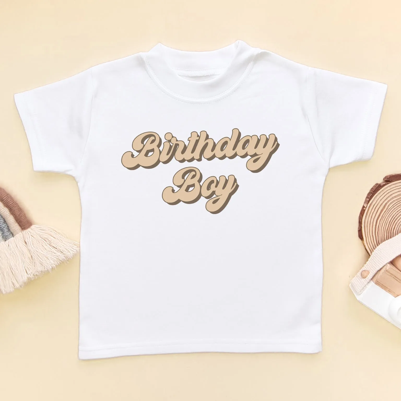 Birthday Boy (Camel) Retro Style Toddler & Kids T Shirt