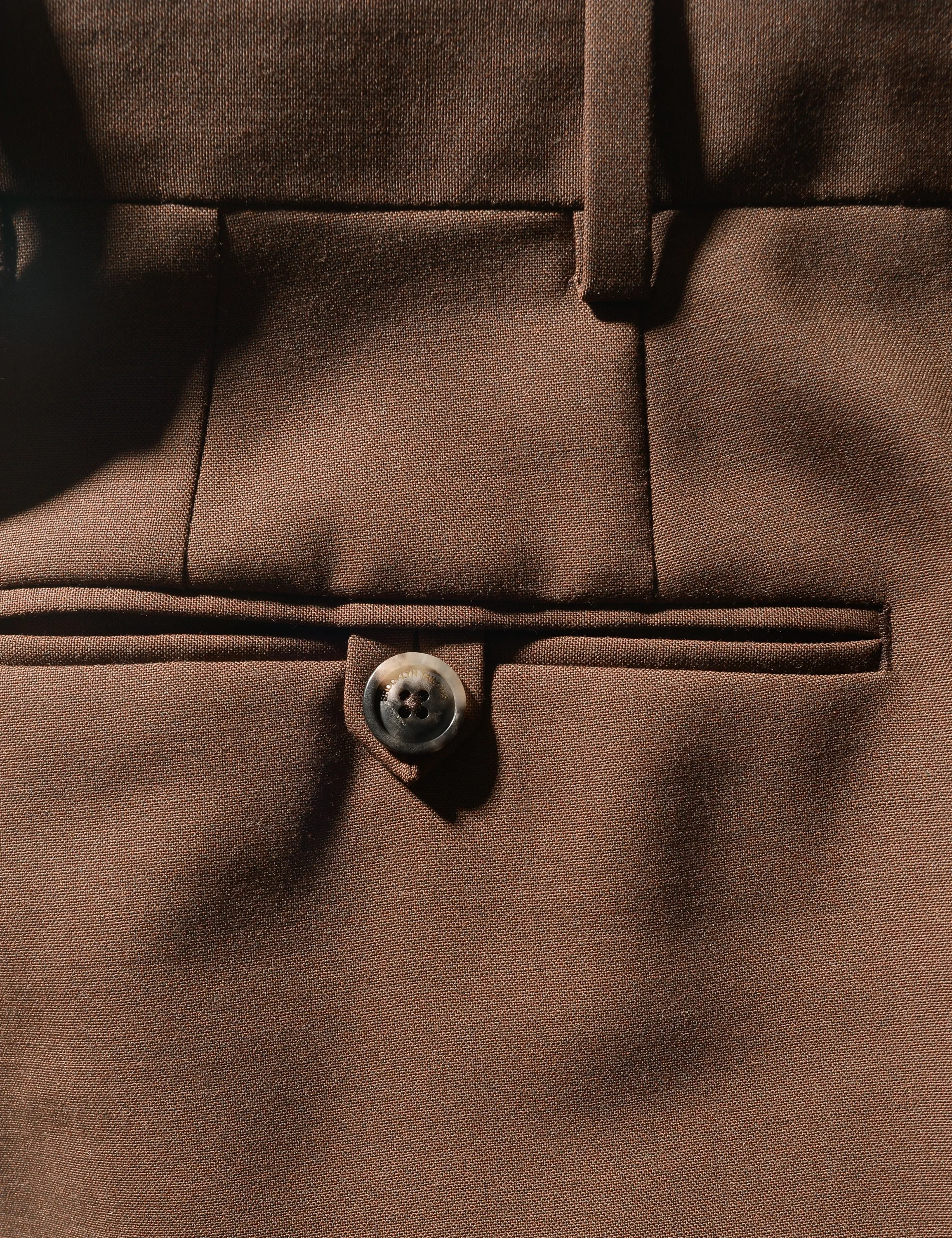 BKT50 Tailored Trousers in Heathered Plainweave - Tawny Brown