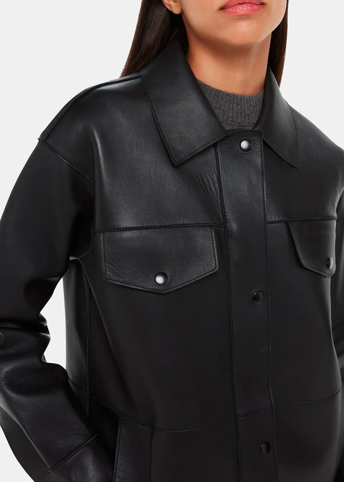 Black Clean Bonded Leather Jacket