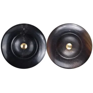 Black Deep Coffee Wide-Edged Shank Horn Buttons 20 Pack (5 Sizes)