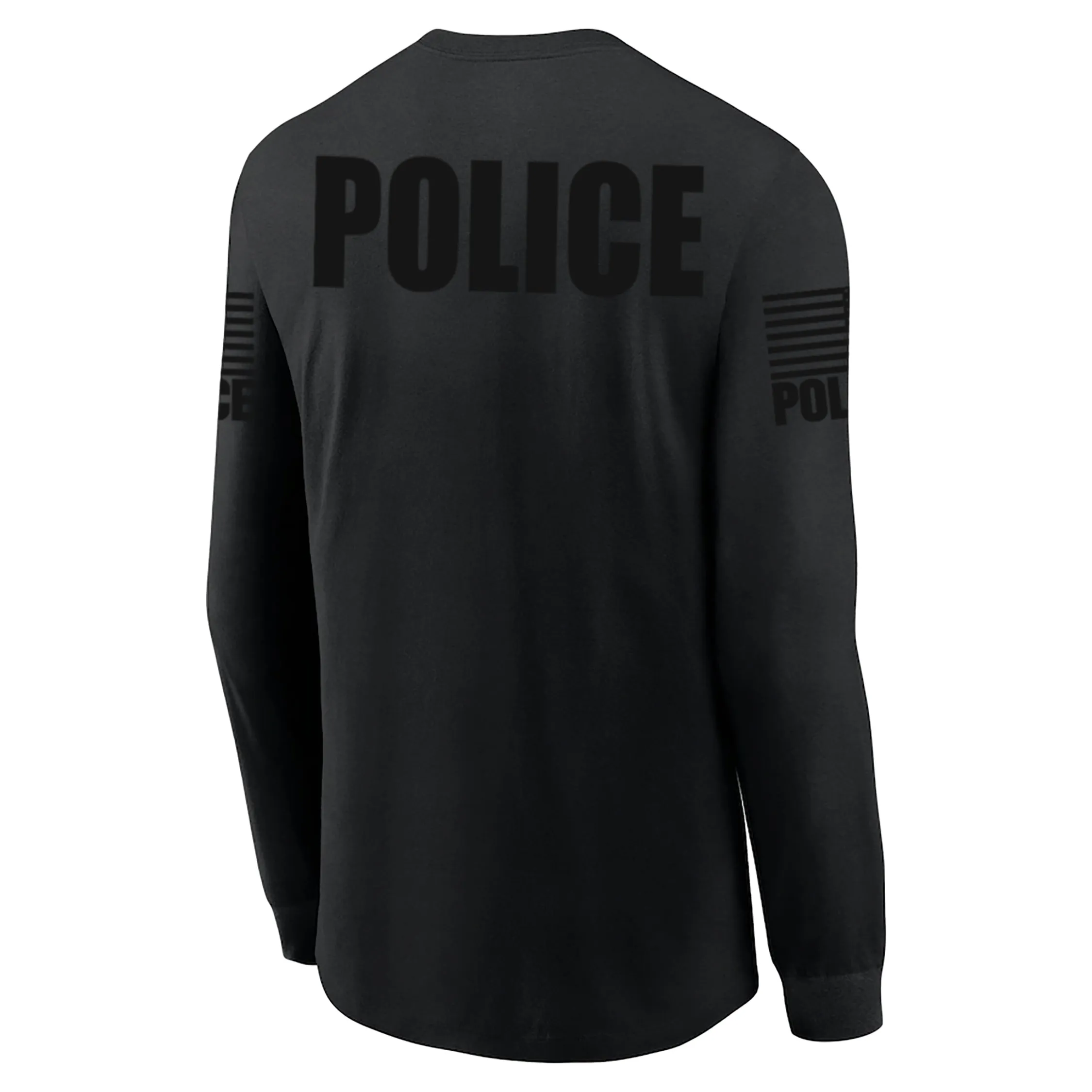 Black Police Men's Shirt - Long Sleeve (Black)