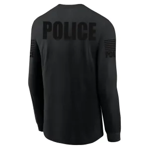 Black Police Men's Shirt - Long Sleeve (Black)