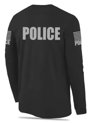 Black Police Men's Shirt - Long Sleeve (Gray)