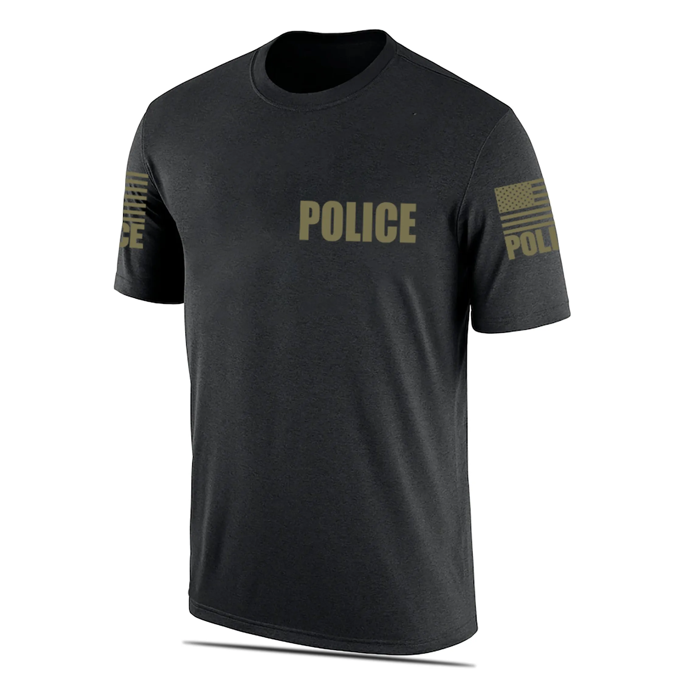 Black Police Men's Shirt - Short Sleeve (Green)