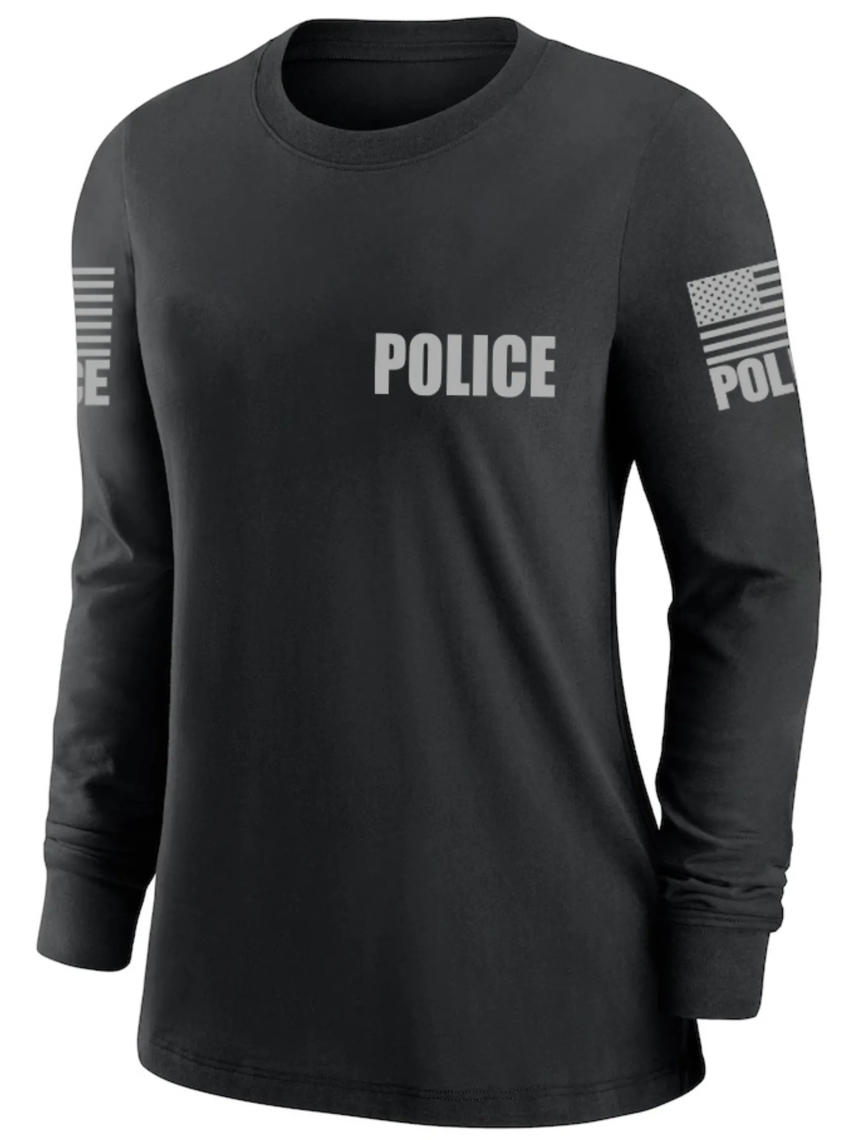 Black Police Women's Shirt - Long Sleeve (Gray)