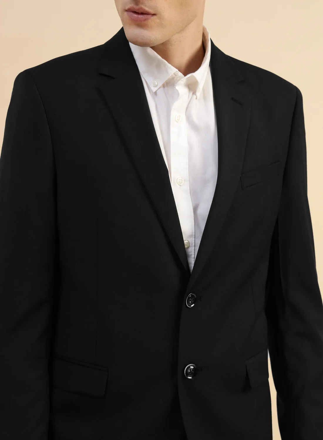Black Poly wool Jacket