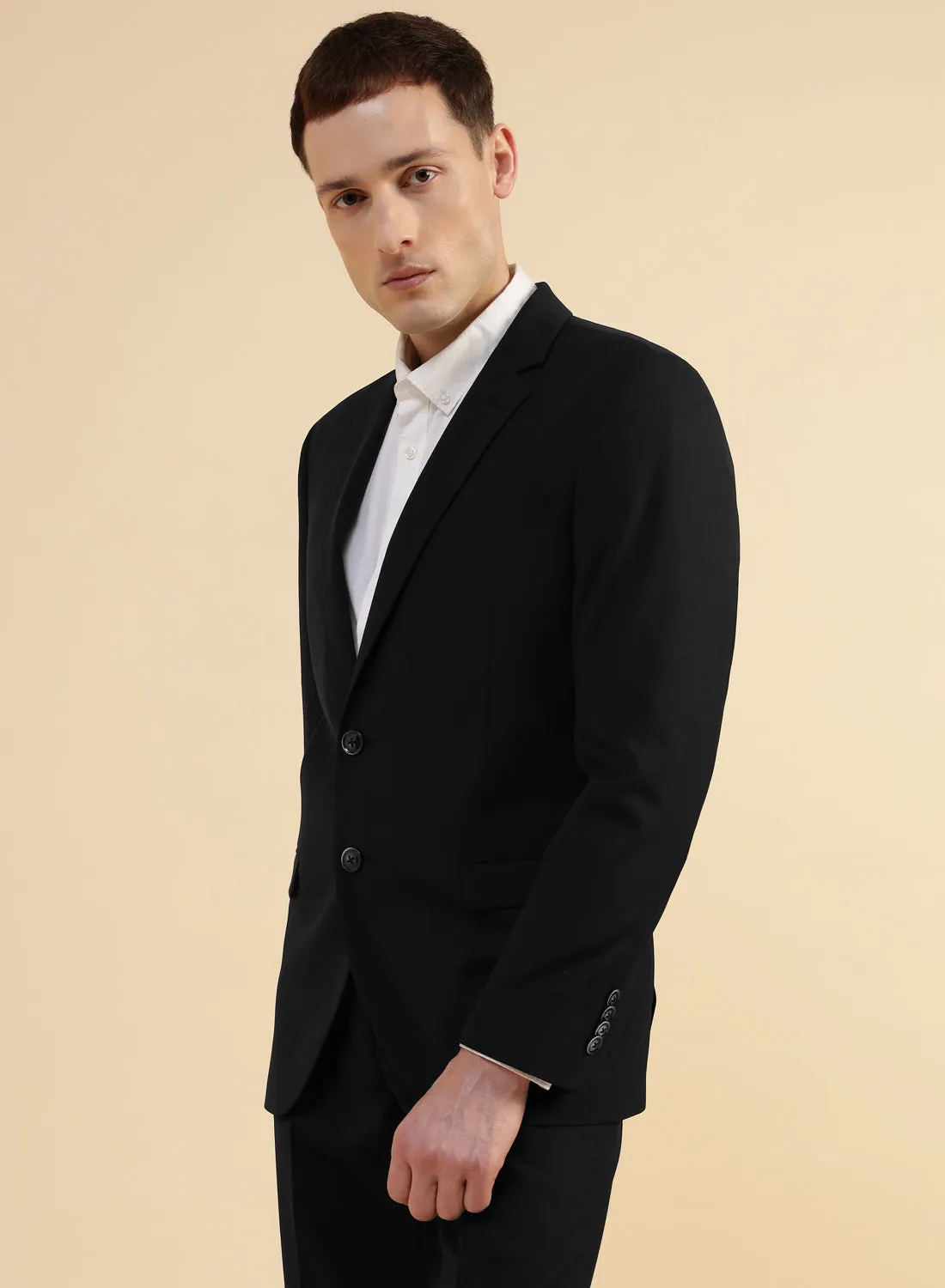 Black Poly wool Jacket