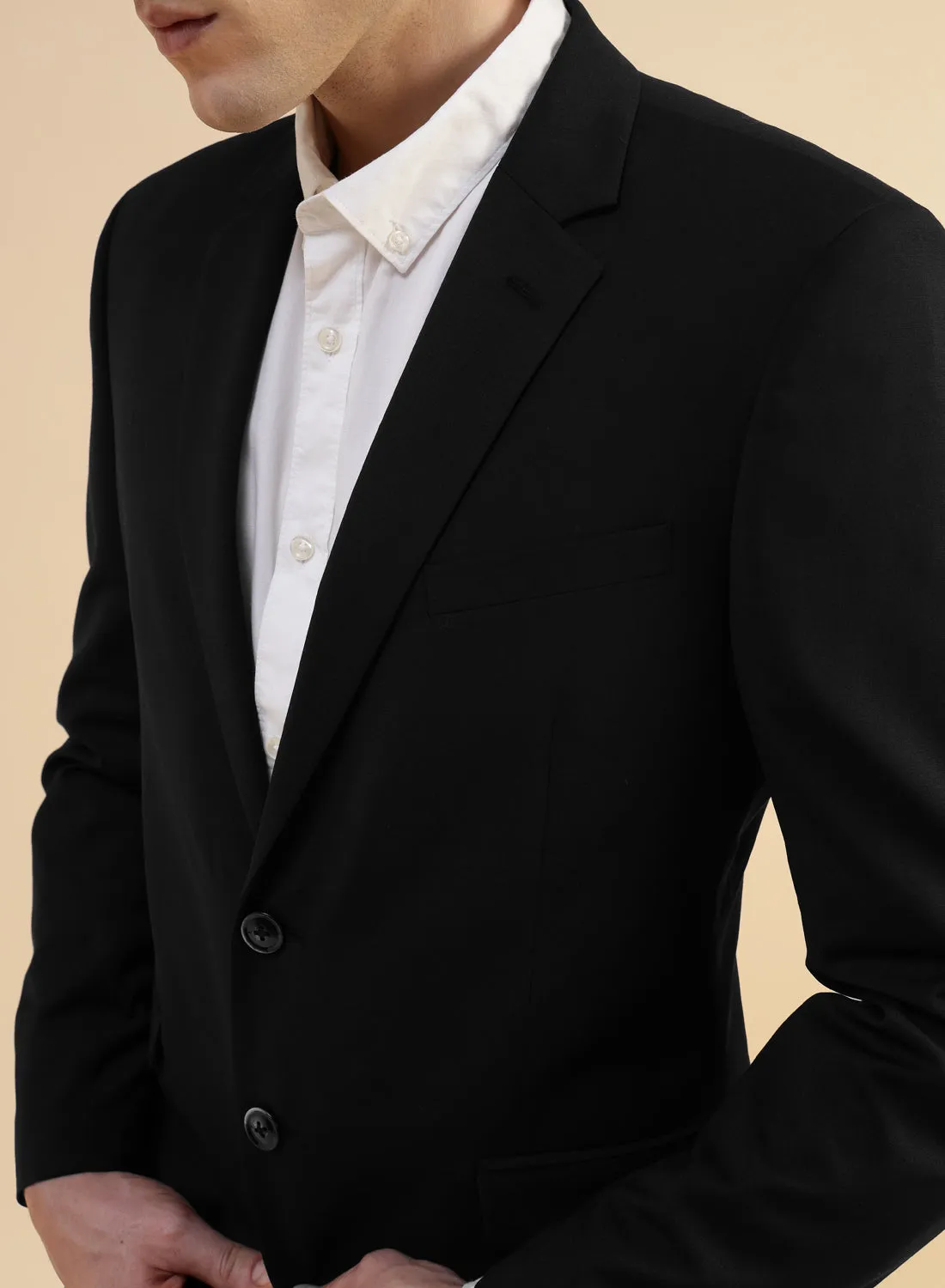 Black Poly wool Jacket