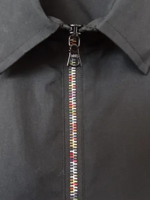 Black Zipper Shirt with Classic Collar