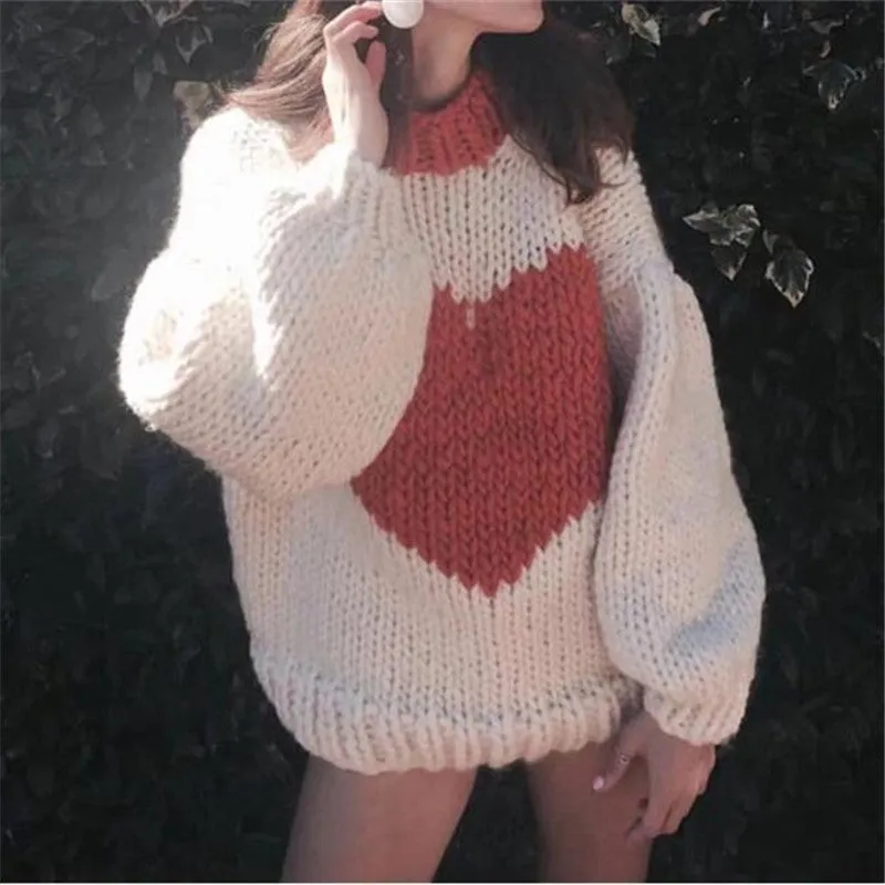 Black/White Love Sweater ER5842