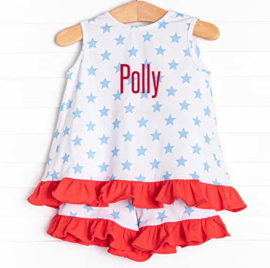 Bold Stars and Brave Hearts Short Set, Blue