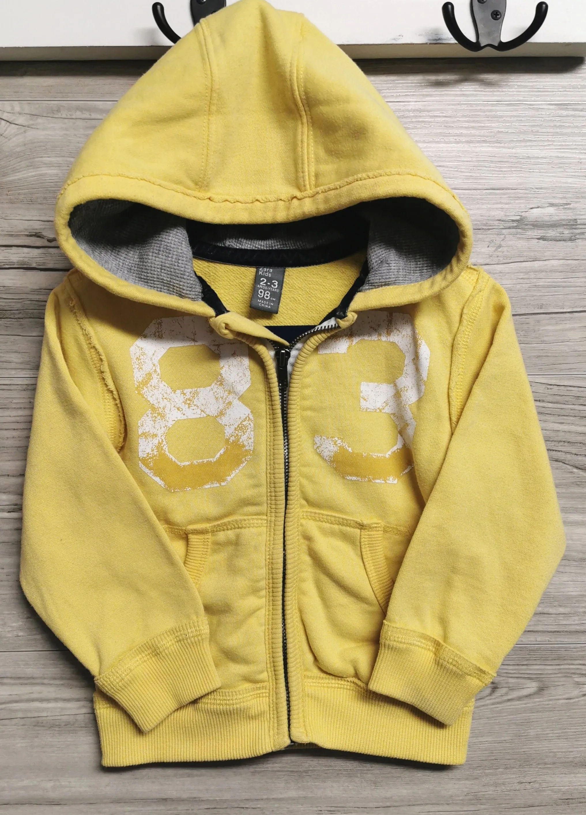 BOY SIZE 2/3 YEARS - ZARA Kids, Vintage Style Zippered Hoodie VGUC B29