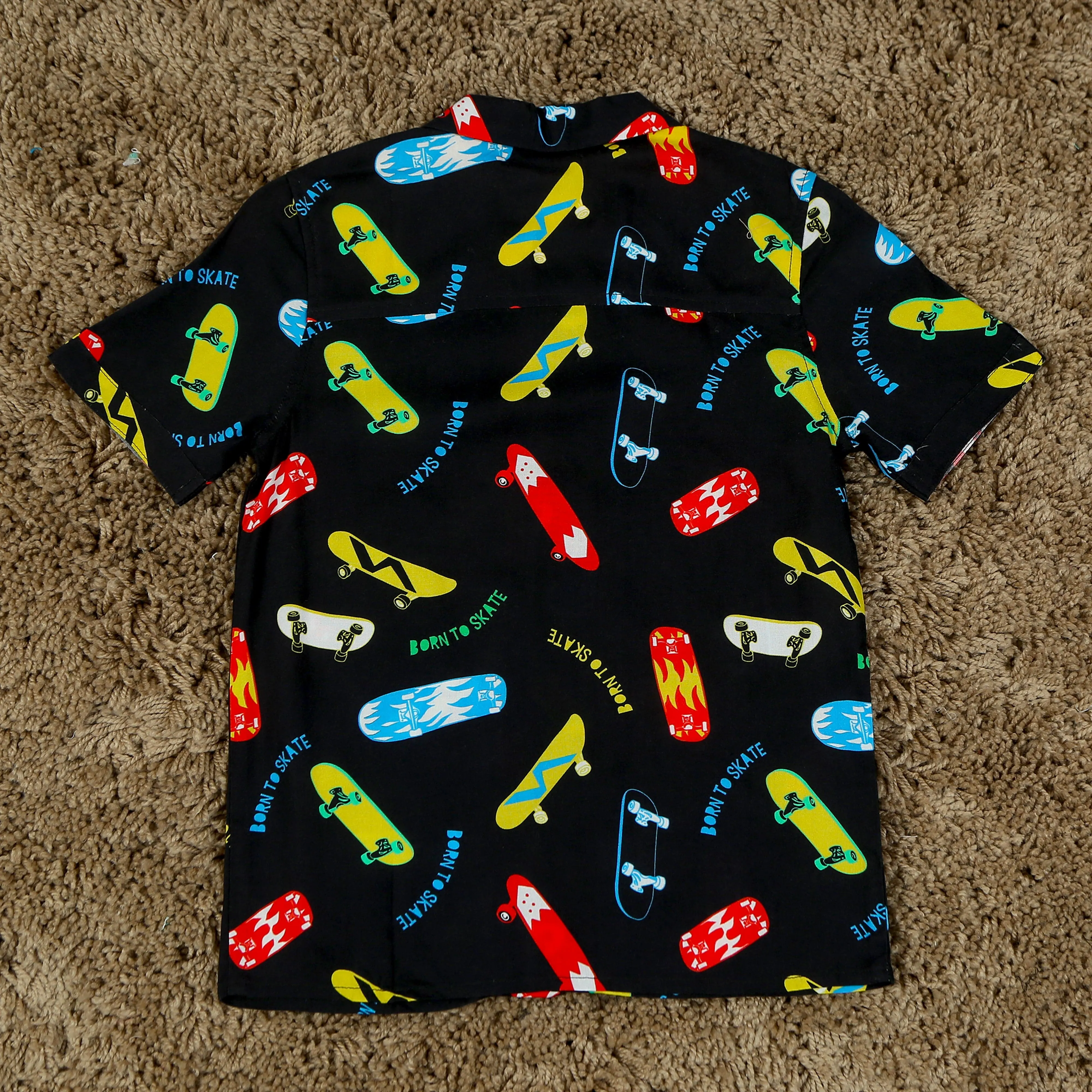 Boys Sports Printed Shirt Black