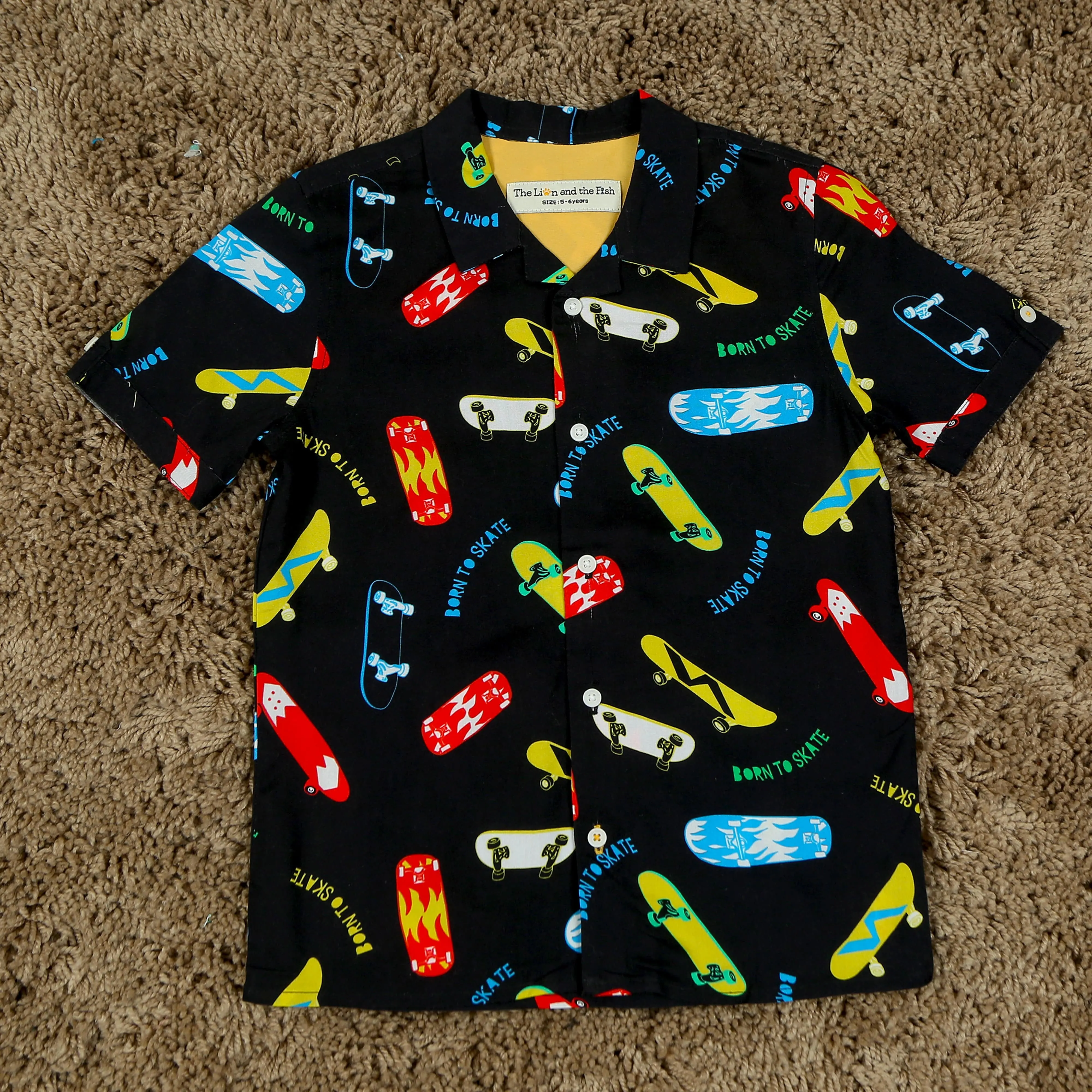 Boys Sports Printed Shirt Black