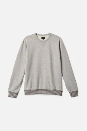 Brixton Collegiate Pocket Crew Heather Grey/Pebble Worn Wash