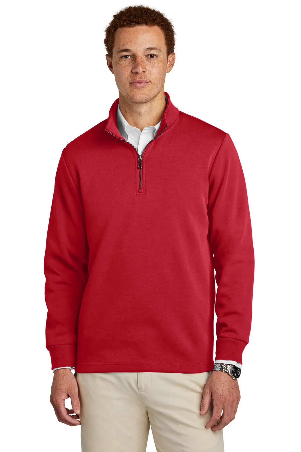 Brooks Brothers Double-Knit 1/4-Zip BB18206 Rich Red