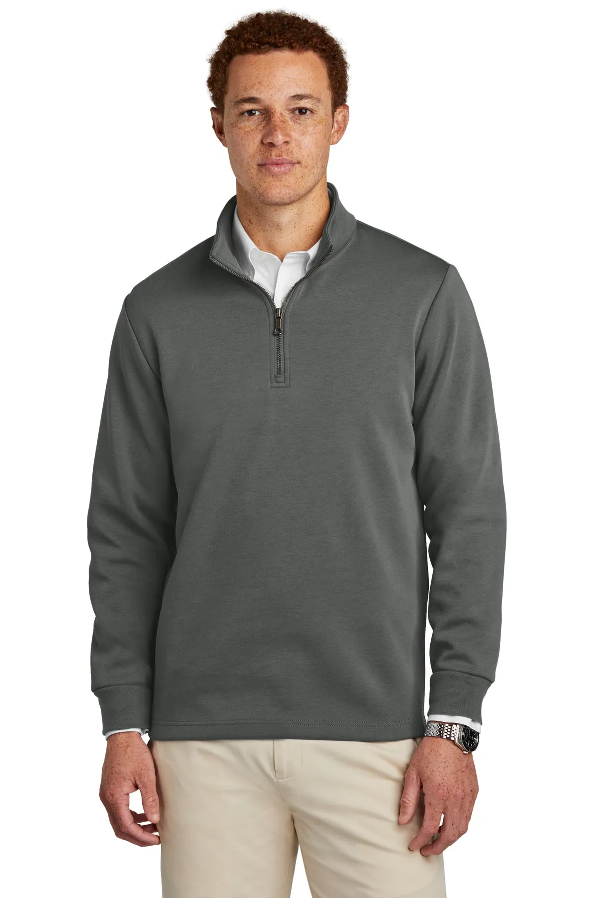 Brooks Brothers Double-Knit 1/4-Zip BB18206 Windsor Grey