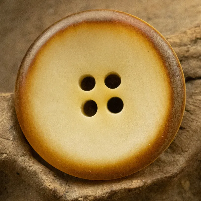 Burnt Yellow Natural Fruit Buttons for Retro Linen Shirts 10pcs