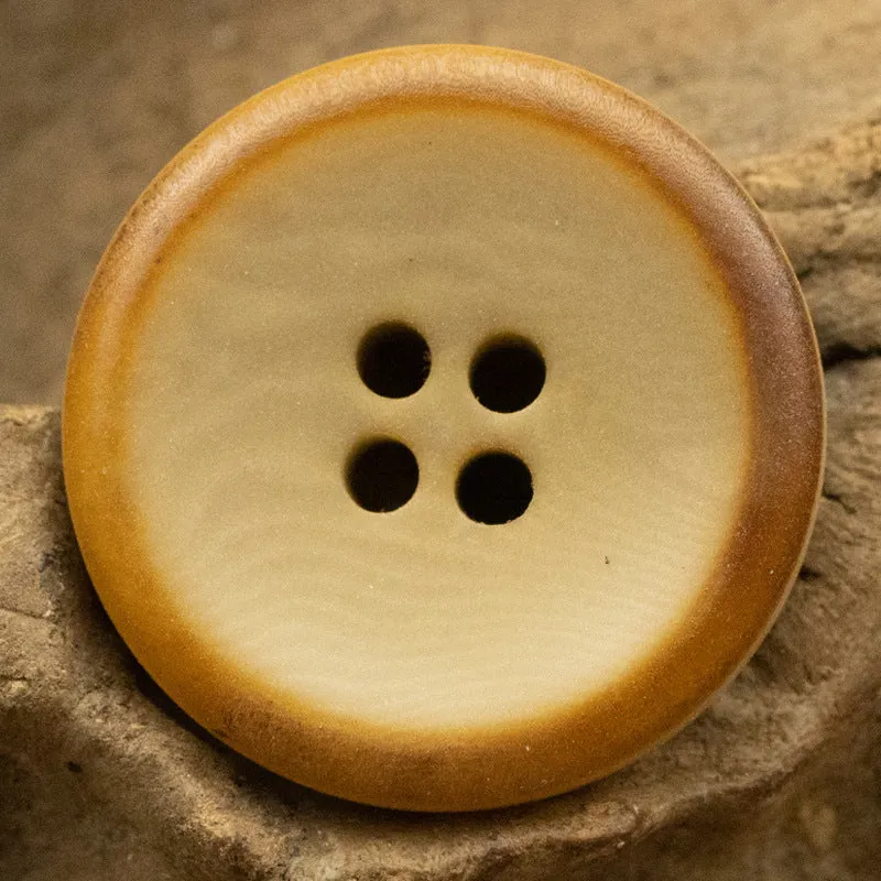 Burnt Yellow Natural Fruit Buttons for Retro Linen Shirts 10pcs